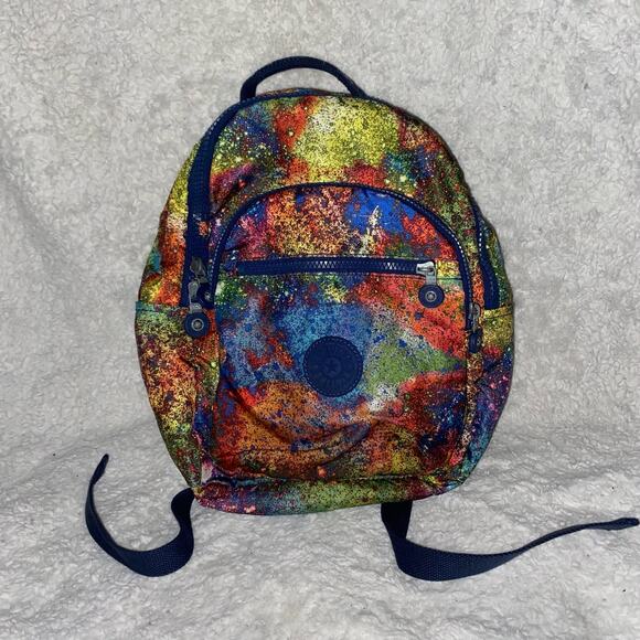 Kipling Seoul go Small Backpack Wavepool Splash - Picture 2 of 12